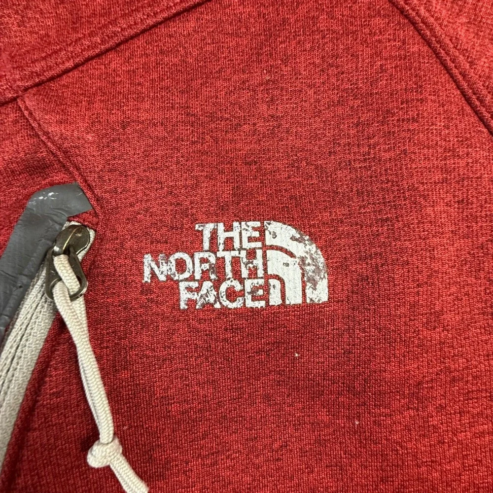 The North Face Mens Large Red Heathered‎ Quarter Zip Fleece Pullover Jacket L
